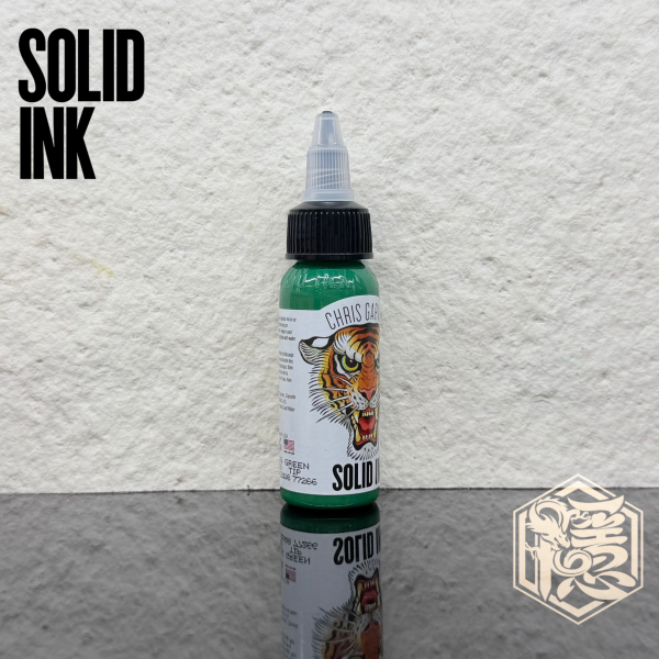 SOLID INK - CHRIS GARVER - 綠尖 GREEN TIP - 1OZ(30ml) - 隱龍刺青紋身器材 隱龍專業刺青紋身器材,進口刺青器材,進口紋身器材,進口紋身耗材,進口紋身顏料色料,進口紋身黑色顏料色料,進口紋身彩色顏料色料,紋身電源,紋身線,紋身踏板腳踏,紋身轉印,紋身皮膚筆,紋身手繪筆,紋身針嘴,紋身握柄,紋身修護膏,紋身凡士林,紋身保養,紋身機,刺青機,紋身筆型機,紋身馬達機,紋身直驅機,紋身彈片機,紋身線圈機,紋身床,紋身工作車,紋身扶手,紋身用品,紋身新手套組。
