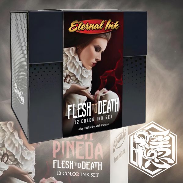 美國伊特諾 Eternal Ink 亡靈膚色套組 1OZ 12色套裝 - FLESH TO DEATH - 隱龍刺青紋身器材 隱龍專業刺青紋身器材,進口刺青器材,進口紋身器材,進口紋身耗材,進口紋身顏料色料,進口紋身黑色顏料色料,進口紋身彩色顏料色料,紋身電源,紋身線,紋身踏板腳踏,紋身轉印,紋身針,紋身一體針,紋身傳統長針,紋身針嘴,紋身握柄,紋身修護膏,紋身凡士林,紋身保養,紋身機,刺青機,紋身筆型機,紋身馬達機,紋身直驅機,紋身彈片機,紋身線圈機,紋身床,紋身工作車,紋身扶手,紋身用品,紋身套組。