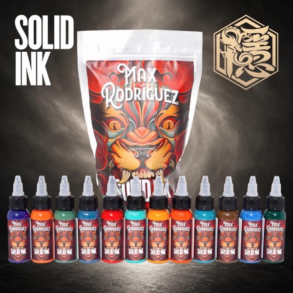 SOLID INK - MAX RODRIGUEZ - 1OZ 十二色套裝組 - 隱龍刺青紋身器材 隱龍專業刺青紋身器材,進口刺青器材,進口紋身器材,進口紋身耗材,進口紋身顏料色料,進口紋身黑色顏料色料,進口紋身彩色顏料色料,紋身電源,紋身線,紋身踏板腳踏,紋身轉印,紋身皮膚筆,紋身手繪筆,紋身針嘴,紋身握柄,紋身修護膏,紋身凡士林,紋身保養,紋身機,刺青機,紋身筆型機,紋身馬達機,紋身直驅機,紋身彈片機,紋身線圈機,紋身床,紋身工作車,紋身扶手,紋身用品,紋身新手套組。