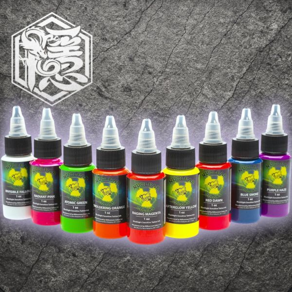 Mom's Ink - 螢光色料 Nuclear Ink 9 Color Kit 1OZ 9色套組 - 隱龍刺青紋身器材 隱龍專業刺青紋身器材,進口刺青器材,進口紋身器材,進口紋身耗材,進口紋身顏料色料,進口紋身黑色顏料色料,進口紋身彩色顏料色料,紋身電源,紋身線,紋身踏板腳踏,紋身轉印,紋身針,紋身一體針,紋身傳統長針,紋身針嘴,紋身握柄,紋身修護膏,紋身凡士林,紋身保養,紋身機,刺青機,紋身筆型機,紋身馬達機,紋身直驅機,紋身彈片機,紋身線圈機,紋身床,紋身工作車,紋身扶手,紋身用品,紋身套組。