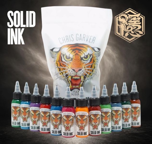 SOLID INK - CHRIS GARVER - 1OZ 十二色 彩色套裝組 - 隱龍刺青紋身器材 隱龍專業刺青紋身器材,進口刺青器材,進口紋身器材,進口紋身耗材,進口紋身顏料色料,進口紋身黑色顏料色料,進口紋身彩色顏料色料,紋身電源,紋身線,紋身踏板腳踏,紋身轉印,紋身皮膚筆,紋身手繪筆,紋身針嘴,紋身握柄,紋身修護膏,紋身凡士林,紋身保養,紋身機,刺青機,紋身筆型機,紋身馬達機,紋身直驅機,紋身彈片機,紋身線圈機,紋身床,紋身工作車,紋身扶手,紋身用品,紋身新手套組。