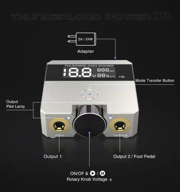 雷神之力X3 PRO - 紋身電源供應器 - 高輸出 - 黑款 - 隱龍刺青紋身器材 隱龍專業刺青紋身器材,進口刺青器材,進口紋身器材,進口紋身耗材,進口紋身顏料色料,進口紋身黑色顏料色料,進口紋身彩色顏料色料,紋身電源,紋身線,紋身踏板腳踏,紋身轉印,紋身針,紋身一體針,紋身傳統長針,紋身針嘴,紋身握柄,紋身修護膏,紋身凡士林,紋身保養,紋身機,刺青機,紋身筆型機,紋身馬達機,紋身直驅機,紋身彈片機,紋身線圈機,紋身床,紋身工作車,紋身扶手,紋身用品,紋身套組。