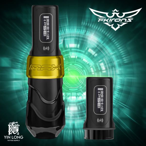 美國FKirons - Flux Max Gold 雙電源II代 無線筆型機 全套組 - 4.0MM - 隱龍刺青紋身器材 隱龍專業刺青紋身器材,進口刺青器材,進口紋身器材,進口紋身耗材,進口紋身顏料色料,進口紋身黑色顏料色料,進口紋身彩色顏料色料,紋身電源,紋身線,紋身踏板腳踏,紋身轉印,紋身針,紋身一體針,紋身傳統長針,紋身針嘴,紋身握柄,紋身修護膏,紋身凡士林,紋身保養,紋身機,刺青機,紋身筆型機,紋身馬達機,紋身直驅機,紋身彈片機,紋身線圈機,紋身床,紋身工作車,紋身扶手,紋身用品,紋身套組。