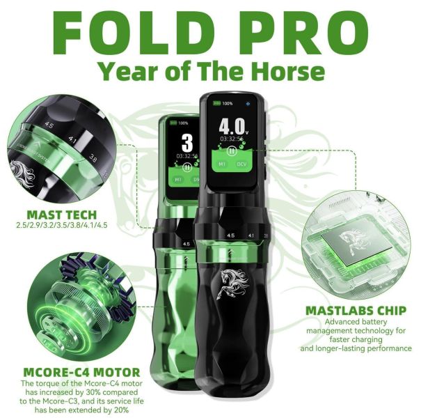Power職業馬年 Fold Pro 雙電源紋身調節筆 大全套組｜可調七段軸距行程 2.5~4.5｜可插線可無線通用版 - 隱龍刺青紋身器材 隱龍專業刺青紋身器材,進口刺青器材,進口紋身器材,進口紋身耗材,進口紋身顏料色料,進口紋身黑色顏料色料,進口紋身彩色顏料色料,紋身電源,紋身線,紋身踏板腳踏,紋身轉印,紋身針,紋身一體針,紋身傳統長針,紋身針嘴,紋身握柄,紋身修護膏,紋身凡士林,紋身保養,紋身機,刺青機,紋身筆型機,紋身馬達機,紋身直驅機,紋身彈片機,紋身線圈機,紋身床,紋身工作車,紋身扶手,紋身用品,紋身套組。