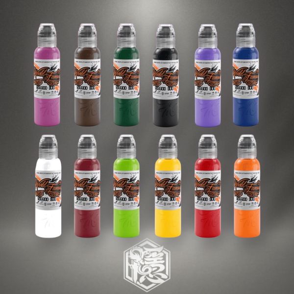 美國歐菲斯 World Famous Ink 1OZ 彩色基本色 12色套裝組 - Primary - 隱龍刺青紋身器材 隱龍專業刺青紋身器材,進口刺青器材,進口紋身器材,進口紋身耗材,進口紋身顏料色料,進口紋身黑色顏料色料,進口紋身彩色顏料色料,紋身電源,紋身線,紋身踏板腳踏,紋身轉印,紋身針,紋身一體針,紋身傳統長針,紋身針嘴,紋身握柄,紋身修護膏,紋身凡士林,紋身保養,紋身機,刺青機,紋身筆型機,紋身馬達機,紋身直驅機,紋身彈片機,紋身線圈機,紋身床,紋身工作車,紋身扶手,紋身用品,紋身套組。
