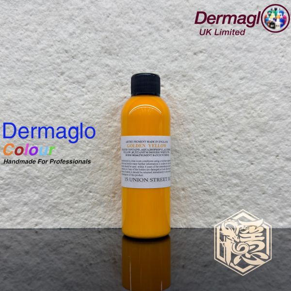 英國岱夢 - 金黃色 GOLDEN YELLOW - Dermaglo ink - 100ML大罐裝 - 隱龍專業刺青器材 隱龍專業刺青紋身器材,進口刺青器材,進口紋身器材,進口紋身耗材,進口紋身顏料色料,進口紋身黑色顏料色料,進口紋身彩色顏料色料,紋身電源,紋身線,紋身踏板腳踏,紋身轉印,紋身針,紋身一體針,紋身傳統長針,紋身針嘴,紋身握柄,紋身修護膏,紋身凡士林,紋身保養,紋身機,刺青機,紋身筆型機,紋身馬達機,紋身直驅機,紋身彈片機,紋身線圈機,紋身床,紋身工作車,紋身扶手,紋身用品,紋身套組。