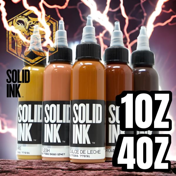 SOLID INK - BROWN SET - 棕膚色套裝 1OZ / 4OZ - 五色套裝組 - 隱龍刺青紋身器材 隱龍專業刺青紋身器材,進口刺青器材,進口紋身器材,進口紋身耗材,進口紋身顏料色料,進口紋身黑色顏料色料,進口紋身彩色顏料色料,紋身電源,紋身線,紋身踏板腳踏,紋身轉印,紋身皮膚筆,紋身手繪筆,紋身針嘴,紋身握柄,紋身修護膏,紋身凡士林,紋身保養,紋身機,刺青機,紋身筆型機,紋身馬達機,紋身直驅機,紋身彈片機,紋身線圈機,紋身床,紋身工作車,紋身扶手,紋身用品,紋身新手套組。