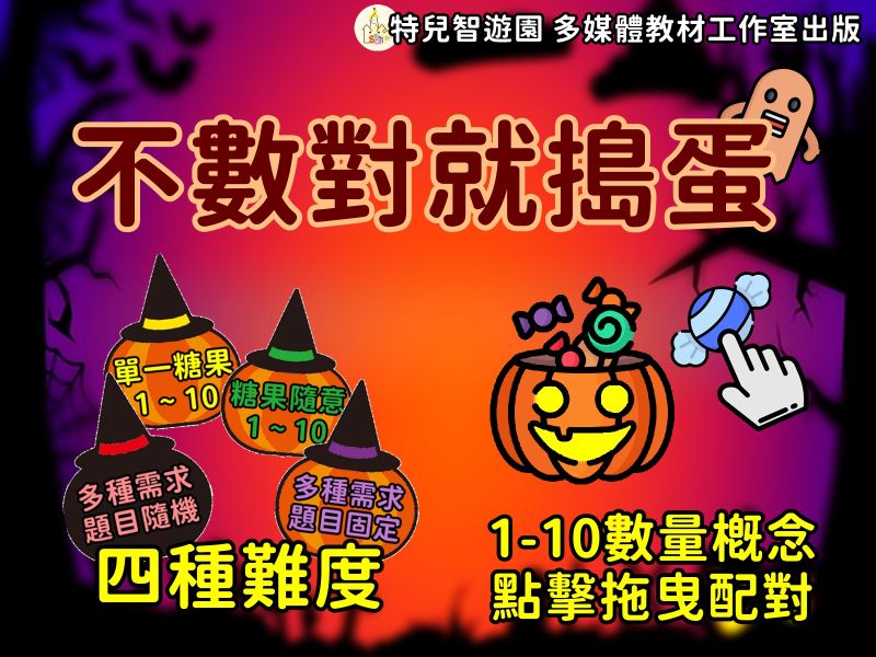 【特教_數學】不數對就搗蛋《1到10數量概念》免費無需購買❌ 數學,數量,教案,教學,萬聖節,特殊教育