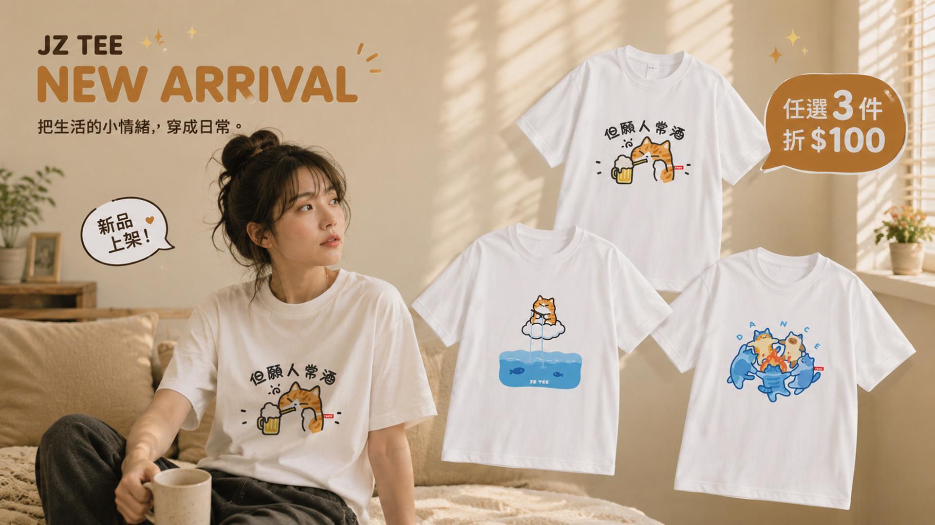 2026年5月新品 - JZ TEE 萌寵T恤