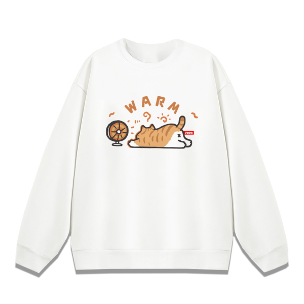 橘貓-暖爐 重磅刷毛大學T 柴犬,貓咪,T恤,百搭,網路購物,萌經濟,可愛,卡通,狗狗,凱蒂貓