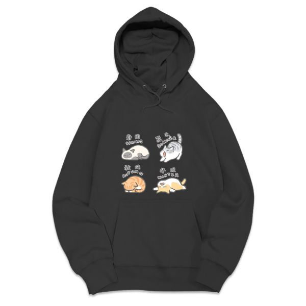 貓咪-四季 重磅刷毛連帽T 貓咪-橘貓與風 重磅刷毛連帽T