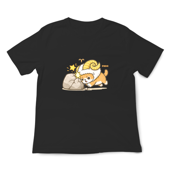 貓咪十二星座-牡羊座 印花短袖 柴犬,貓咪,T恤,百搭,網路購物,萌經濟,可愛,卡通,狗狗,凱蒂貓