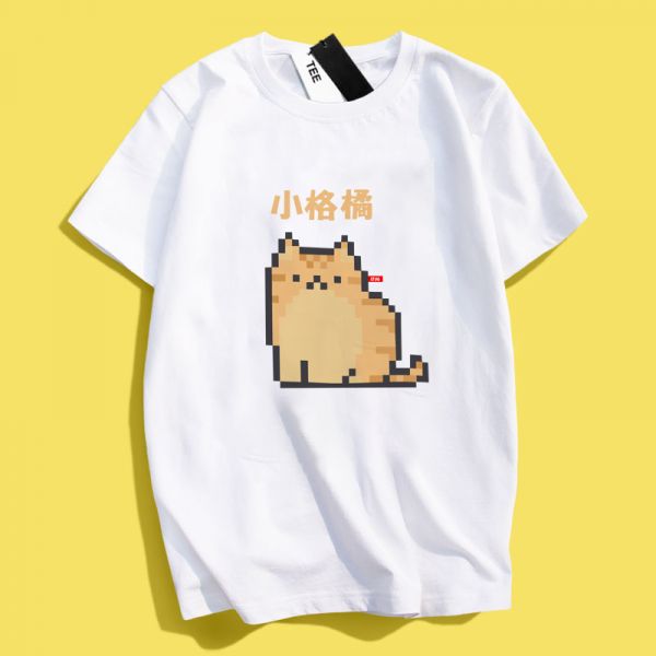 Pixelated Orange Cat Tee Pixelated Orange Cat Tee