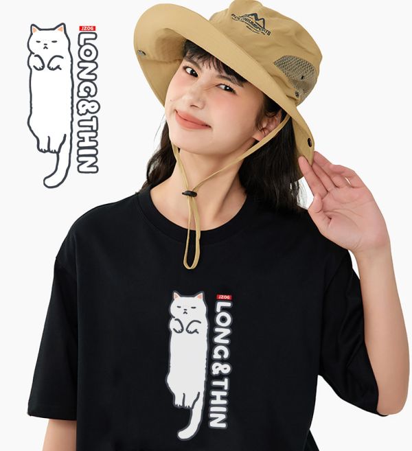 Long Thin White Cat Tee Long Thin White Cat Tee