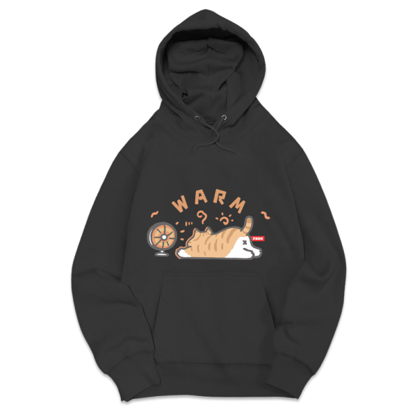 橘貓-暖爐 重磅刷毛連帽T 