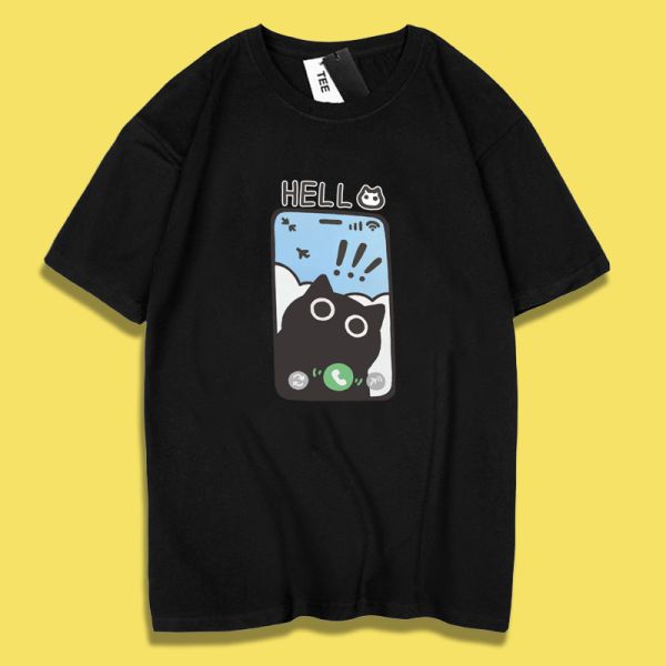 Black Cat - HELLO! Tee Black Cat - HELLO! Tee