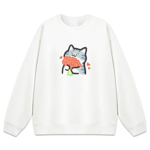 貓咪-情人節 重磅刷毛大學T 柴犬,貓咪,T恤,百搭,網路購物,萌經濟,可愛,卡通,狗狗,凱蒂貓