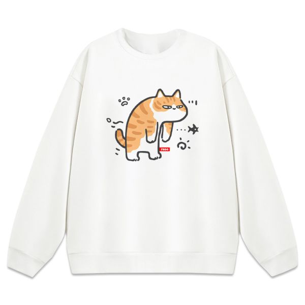 貓咪-過勞 重磅刷毛大學T 柴犬,貓咪,T恤,百搭,網路購物,萌經濟,可愛,卡通,狗狗,凱蒂貓