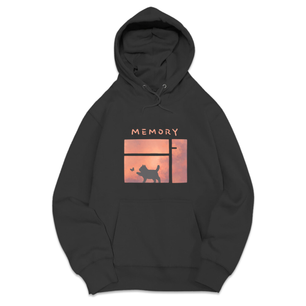 黑貓-MEMORY 重磅刷毛連帽T 