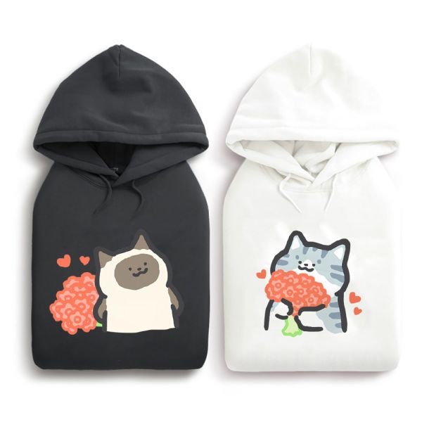 貓咪-情人節 重磅刷毛連帽T