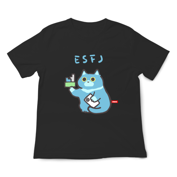 MBTI貓咪 ESFJ-執政官 印花短袖 柴犬,貓咪,T恤,百搭,網路購物,萌經濟,可愛,卡通,狗狗,凱蒂貓