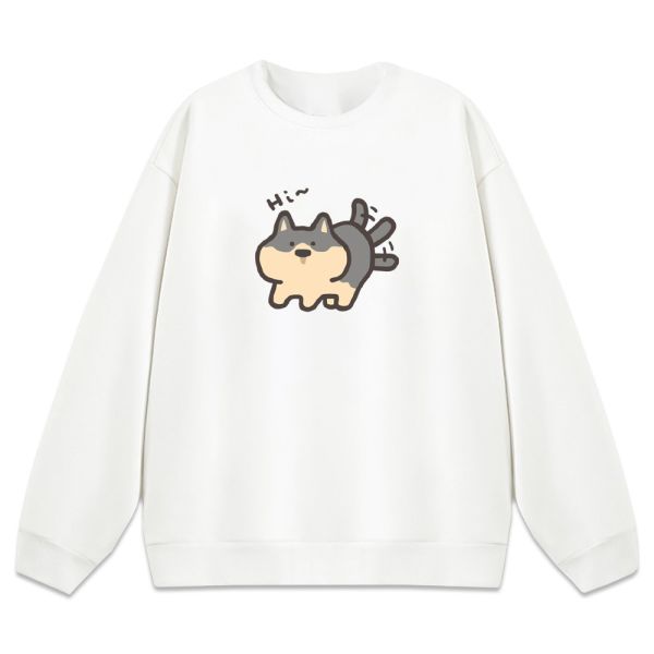 柴犬-Hi 重磅刷毛大學T 柴犬,貓咪,T恤,百搭,網路購物,萌經濟,可愛,卡通,狗狗,凱蒂貓