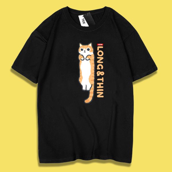 Long Thin Orange Cat Tee An Orange Cat Tee