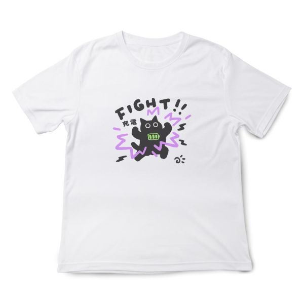 黑貓-充電貓 印花短袖 柴犬,貓咪,T恤,百搭,網路購物,萌經濟,可愛,卡通,狗狗,凱蒂貓