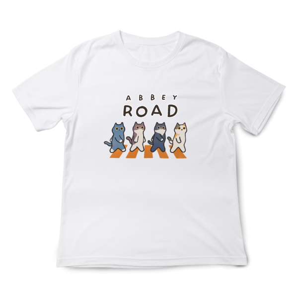 貓咪-ABBEY ROAD 印花短袖 柴犬,貓咪,T恤,百搭,網路購物,萌經濟,可愛,卡通,狗狗,凱蒂貓