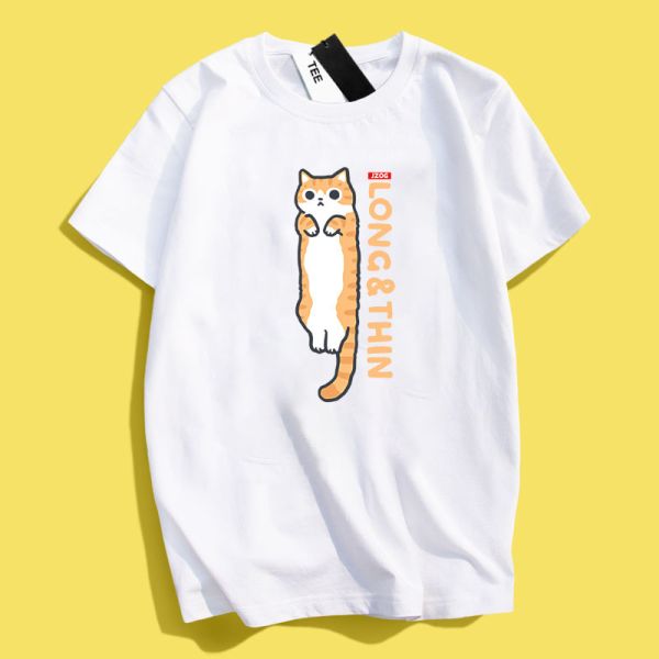 Long Thin Orange Cat Tee An Orange Cat Tee