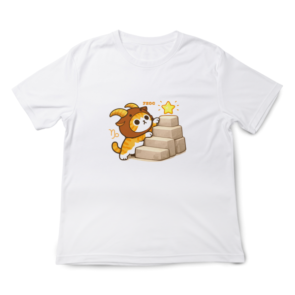 貓咪十二星座-摩羯座 印花短袖 柴犬,貓咪,T恤,百搭,網路購物,萌經濟,可愛,卡通,狗狗,凱蒂貓