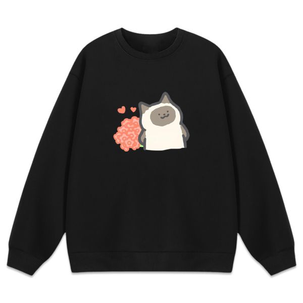 貓咪-情人節 重磅刷毛大學T 柴犬,貓咪,T恤,百搭,網路購物,萌經濟,可愛,卡通,狗狗,凱蒂貓