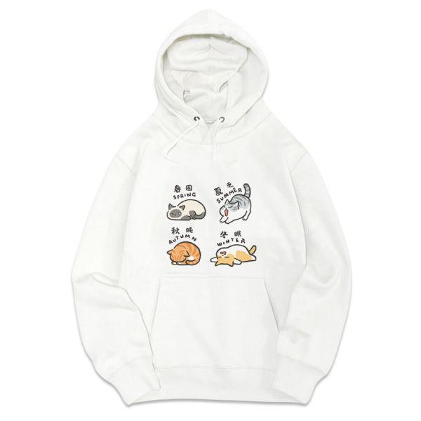 貓咪-四季 重磅刷毛連帽T 貓咪-橘貓與風 重磅刷毛連帽T