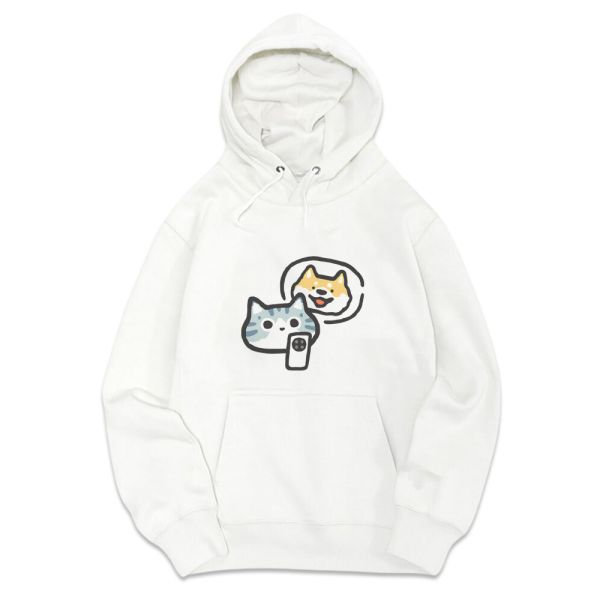 貓咪&柴犬-我想你了 重磅刷毛連帽T