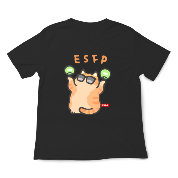 MBTI貓咪 ESFP-表演者 印花短袖 柴犬,貓咪,T恤,百搭,網路購物,萌經濟,可愛,卡通,狗狗,凱蒂貓