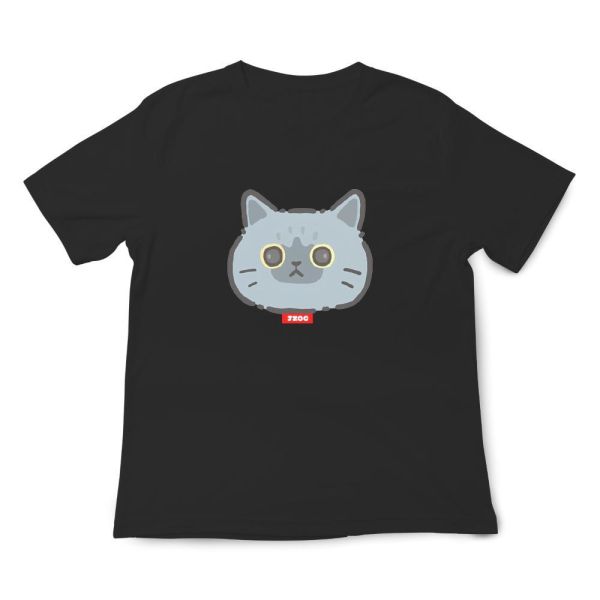 灰貓-灰貓頭 印花短袖 柴犬,貓咪,T恤,百搭,網路購物,萌經濟,可愛,卡通,狗狗,凱蒂貓