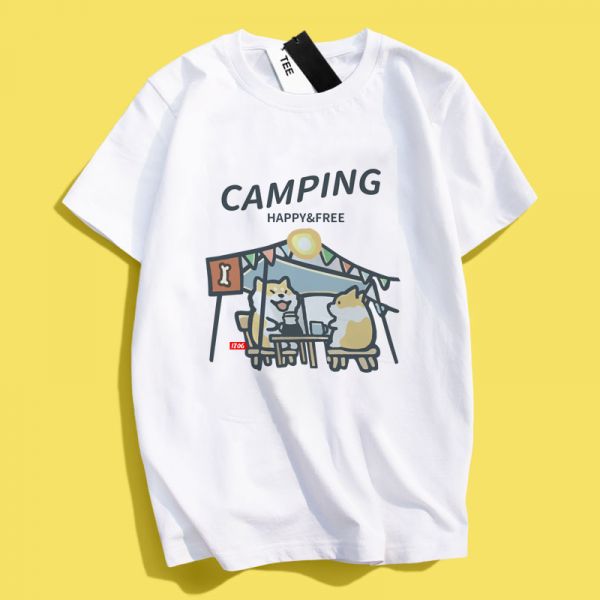 Shiba Inu & Corgi Camping Tee Shiba Inu & Corgi Camping Tee