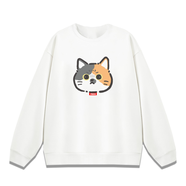 花貓頭 重磅刷毛大學T 柴犬,貓咪,T恤,百搭,網路購物,萌經濟,可愛,卡通,狗狗,凱蒂貓