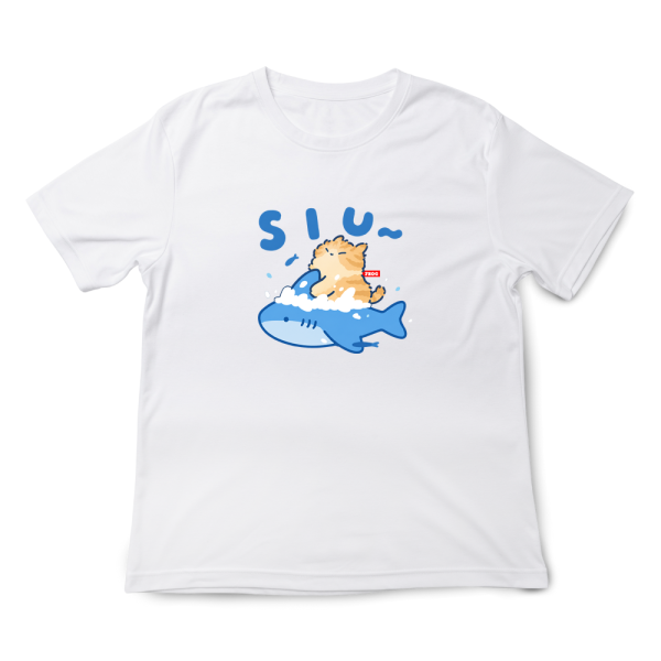 橘貓與鯊魚-SIU 印花短袖 柴犬,貓咪,T恤,百搭,網路購物,萌經濟,可愛,卡通,狗狗,凱蒂貓