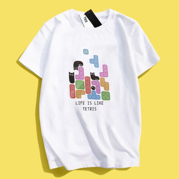 Black Cat Tetris Tee Black Cat Tetris Tee