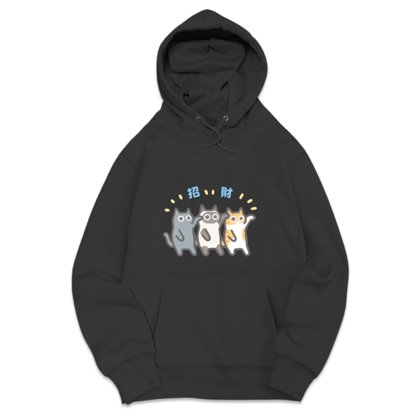 貓咪-招財 重磅刷毛連帽T 