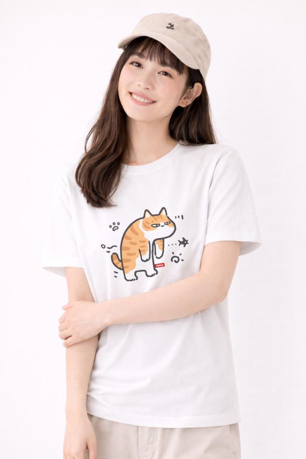 貓咪-過勞 印花短袖 柴犬,貓咪,T恤,百搭,網路購物,萌經濟,可愛,卡通,狗狗,凱蒂貓