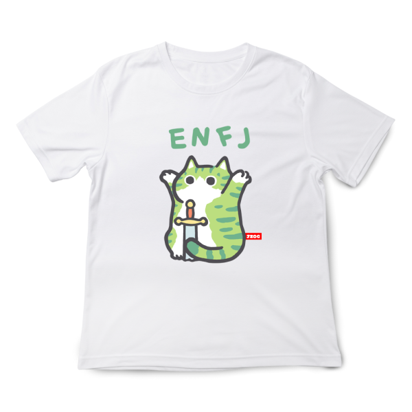 MBTI貓咪 ENFJ-主人公 印花短袖 柴犬,貓咪,T恤,百搭,網路購物,萌經濟,可愛,卡通,狗狗,凱蒂貓