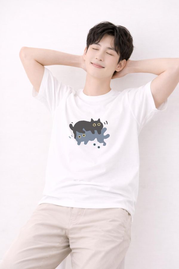 貓咪們-放鬆 印花短袖 柴犬,貓咪,T恤,百搭,網路購物,萌經濟,可愛,卡通,狗狗,凱蒂貓