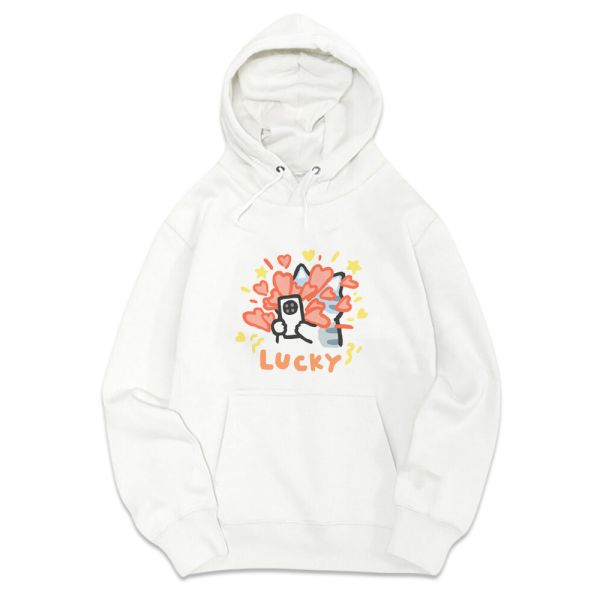 貓咪-HAPPY & LUCKY  重磅刷毛連帽T 