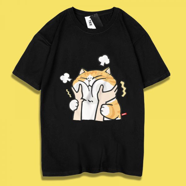 Orange cat pinches face Tee Orange cat pinches face Tee