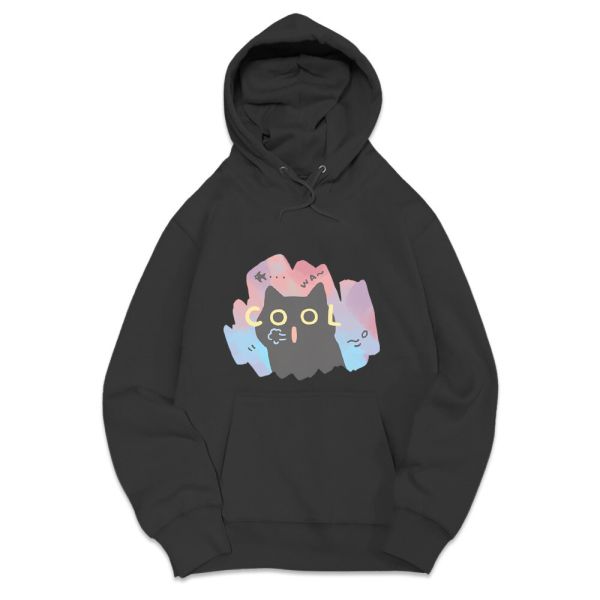 黑貓-COOL 重磅刷毛連帽T