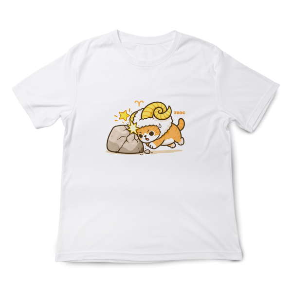 貓咪十二星座-牡羊座 印花短袖 柴犬,貓咪,T恤,百搭,網路購物,萌經濟,可愛,卡通,狗狗,凱蒂貓