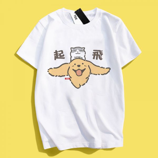 Cat Golden Retriever Takeoff Tee Cat Golden Retriever Takeoff Tee