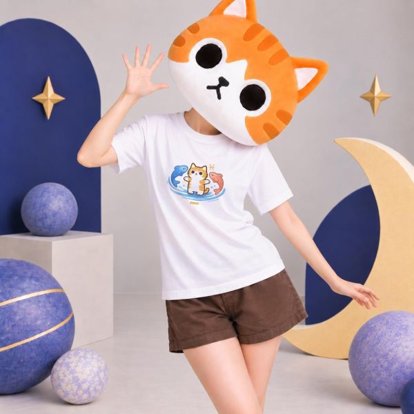 貓咪十二星座-雙魚座 印花短袖 雙魚座T恤,雙魚座短袖,星座T恤,貓咪星座T恤,貓咪T恤,十二星座T恤,印花短袖,純棉T恤,星座禮物,插畫T恤,JZ TEE